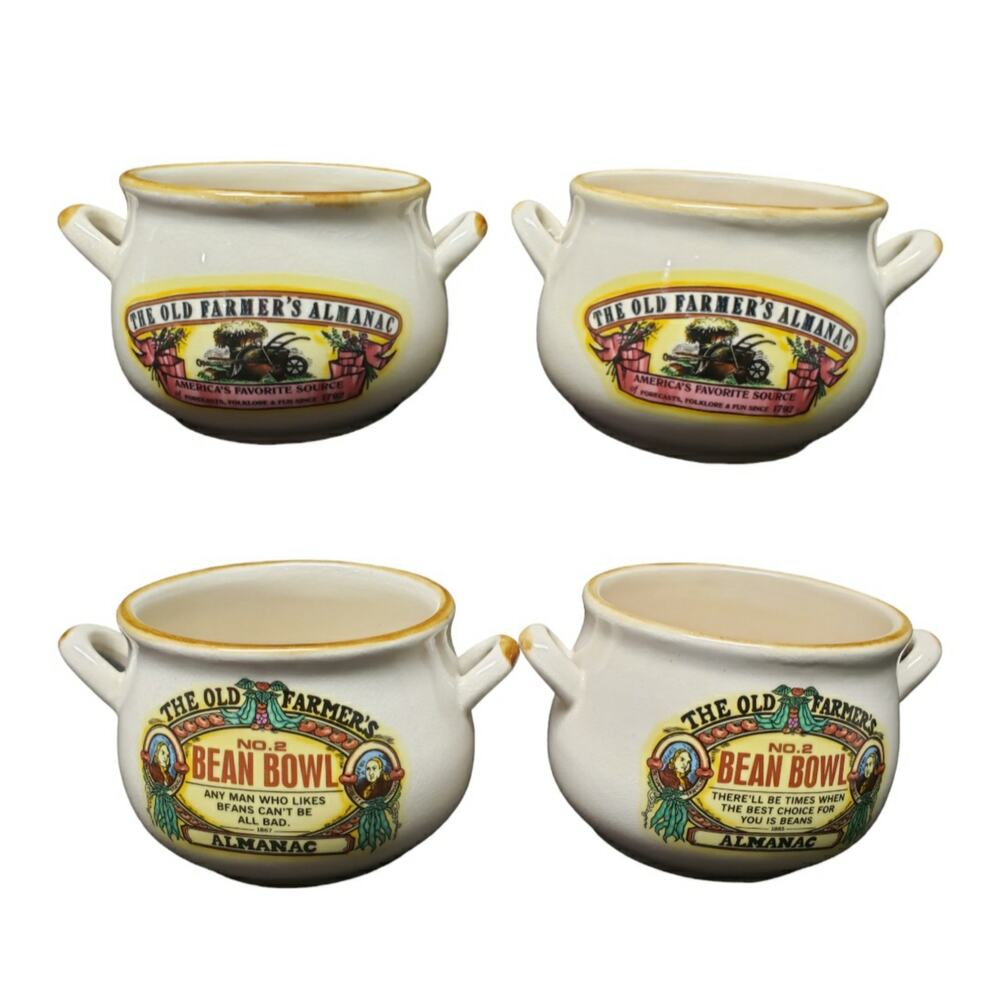 Vintage The Old Farmer's NO. 2 Bean Bowl Almanac Set of 2 Westwood International